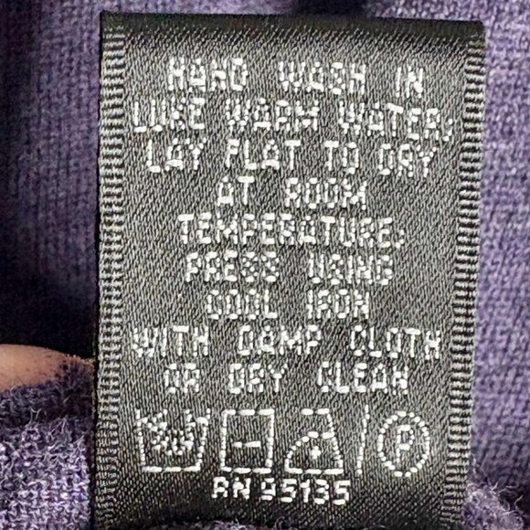 Lafayette 148 Extrafine Wool Pleated Front Buttoned Cardigan - Purple - XL - Picture 7 of 8